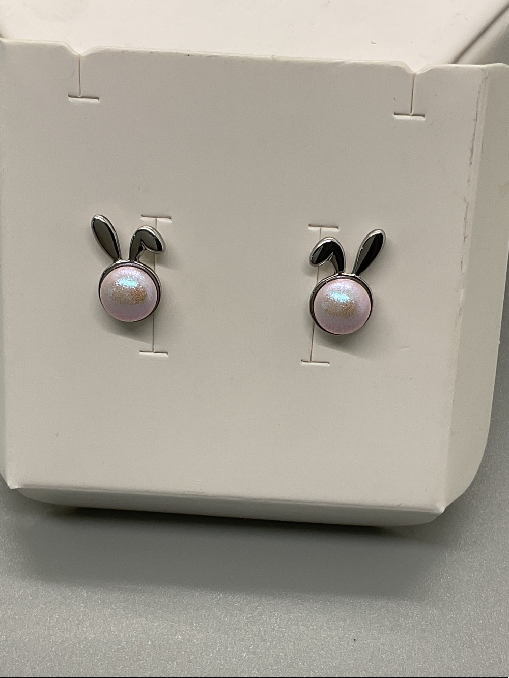 Origami Owl Iridescent Pink Bunny Ear Stud Earrings - Women Jewelry